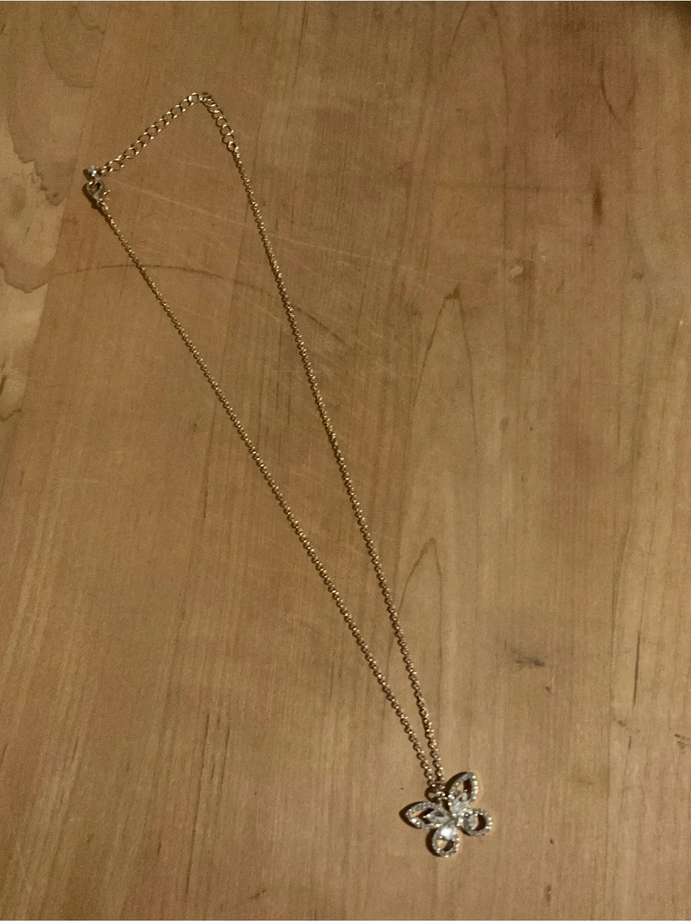 Gold Butterfly Crystal Pendant Necklace - Women's Jewelry